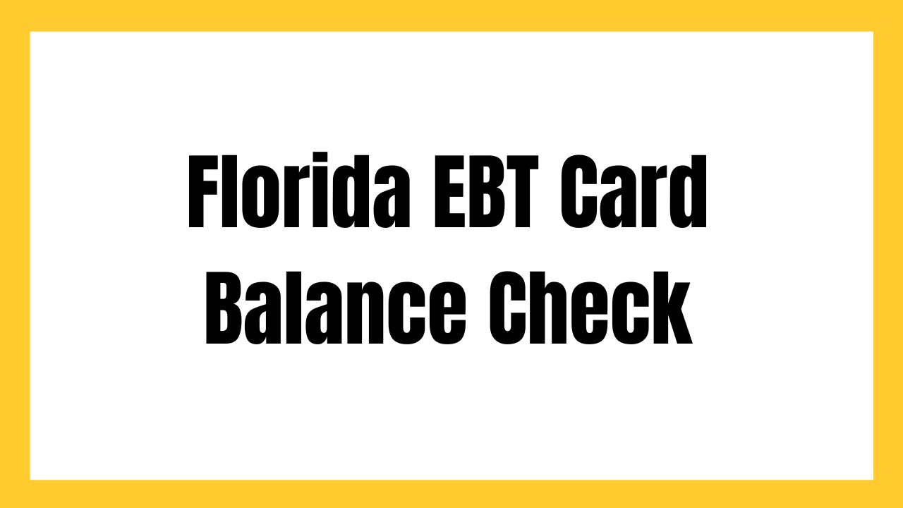 Florida EBT Card Balance Check